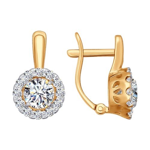 золотые серьги со swarovski