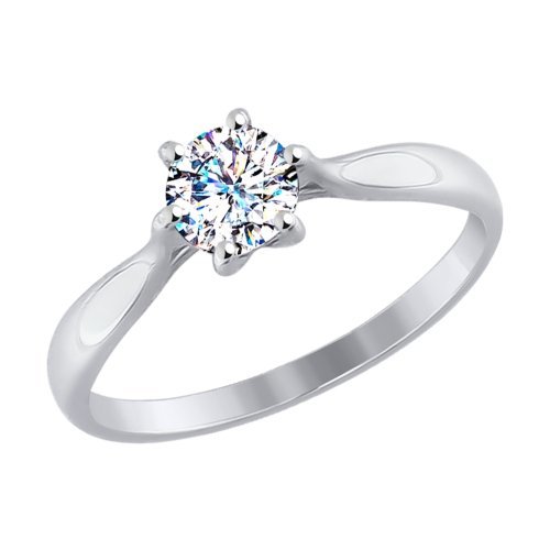 кольцо из белого золота со swarovski