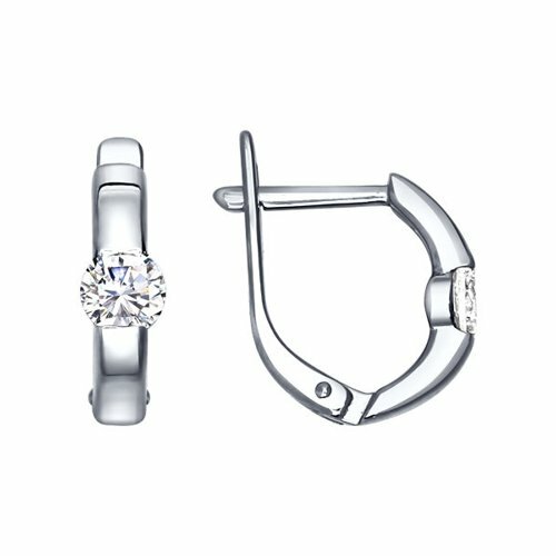 серебряные серьги с фианитами
