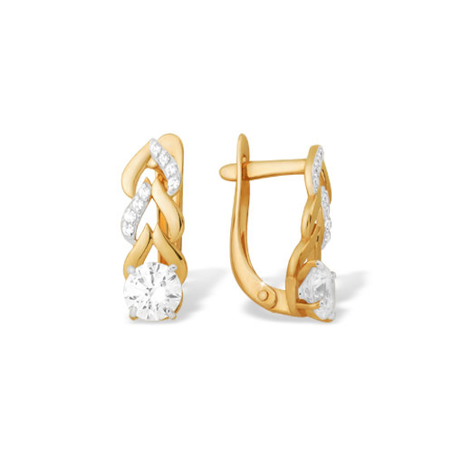 золотые серьги со swarovski