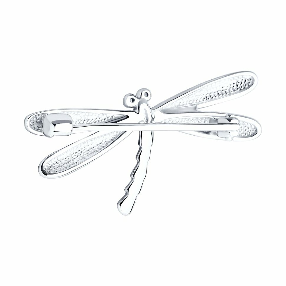 серебряная брошь с фианитами