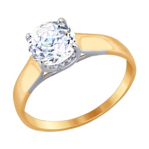 золотое кольцо со swarovski
